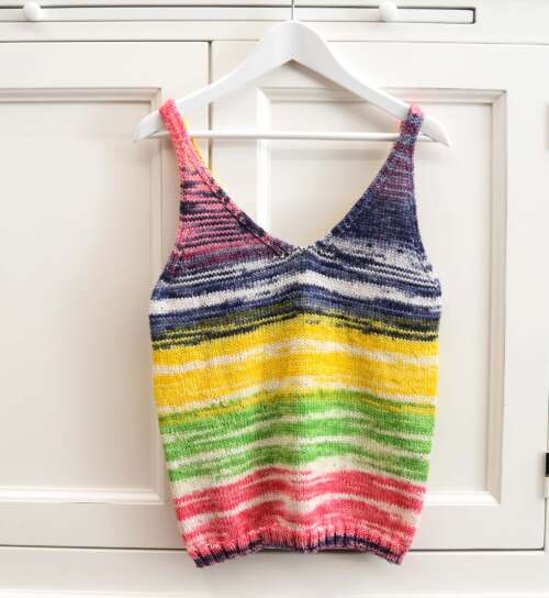 Pattern Canotta arcobaleno fucsia