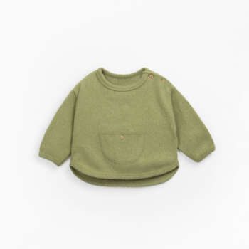 Maglia morbida con apertura verde